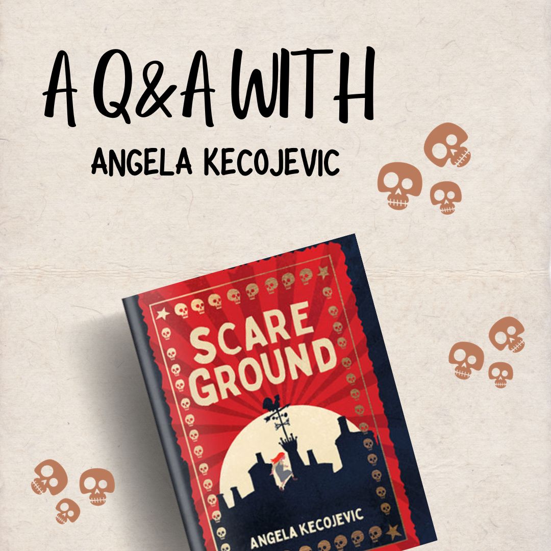 The front cover of Scareground shows, with the heading 'A Q&A with Angela Kecojevic'.